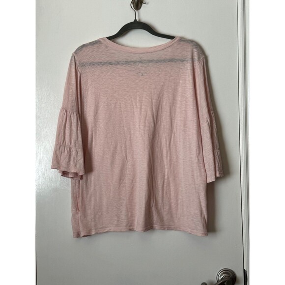 Velvet by Graham & Spencer Blush Pink Tilly Ruffle Sleeve Tee Size L - Picture 4 of 6